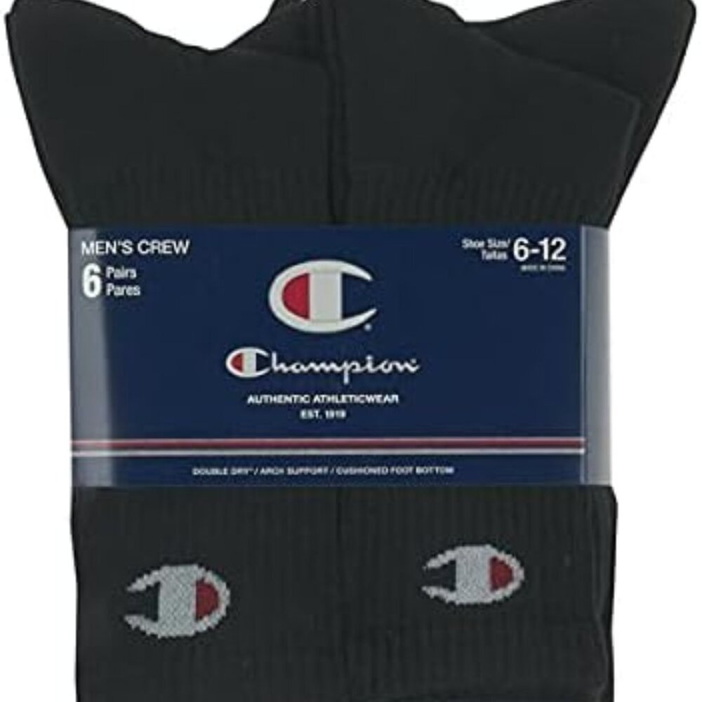 NEW😱😱😱Champion mens Crew Socks – Moisture-wicking Athletic Socks (Size 6-12) - Picture 1 of 7